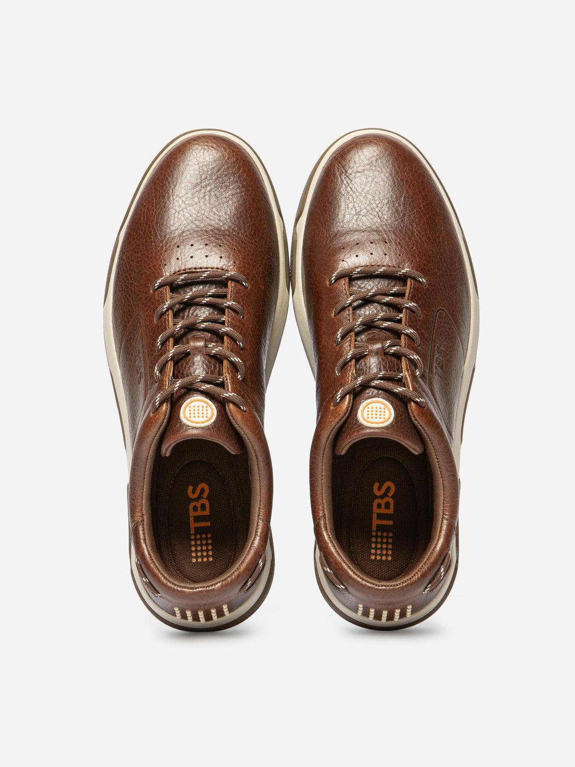 Baskets Homme Confort Cuir Marron GEDEONE