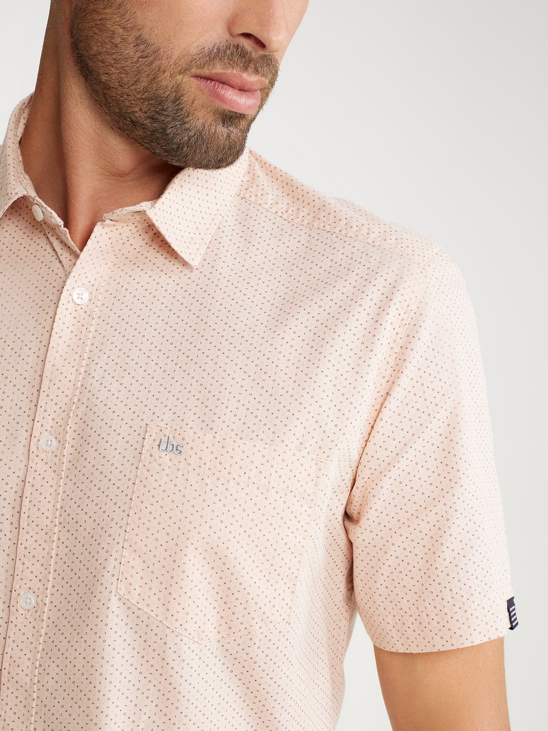 Chemise Homme Manches Courtes Rose