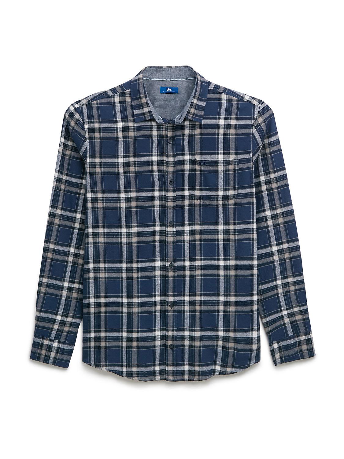 Men's Navy Flannel Check Shirt Men's Navy Flannel Check Shirt