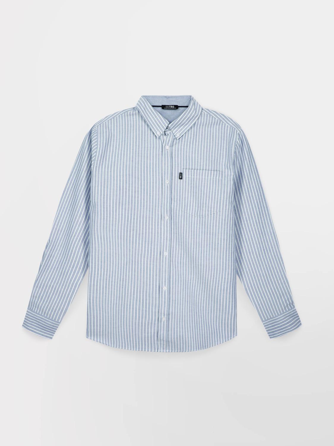 Chemise Chambray Manches Longues Bleu RHAVICHE Chemise Chambray Manches Longues Bleu RHAVICHE