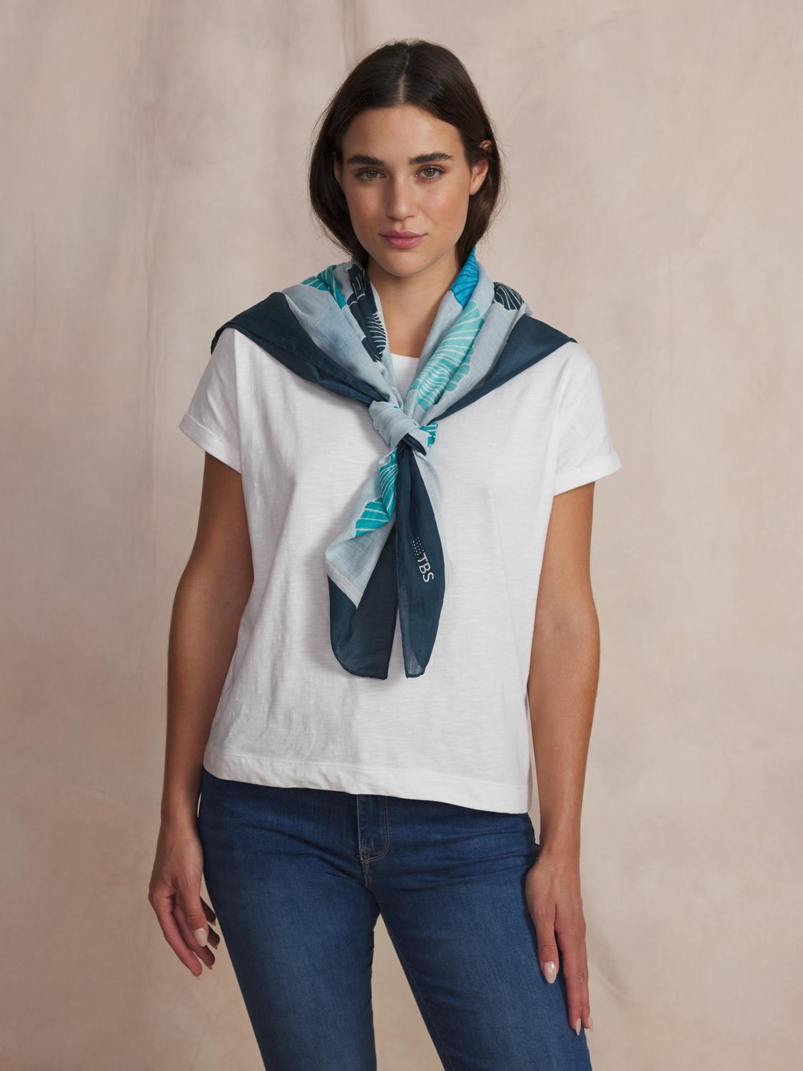 Foulard femme bleu multico ANNAFOU