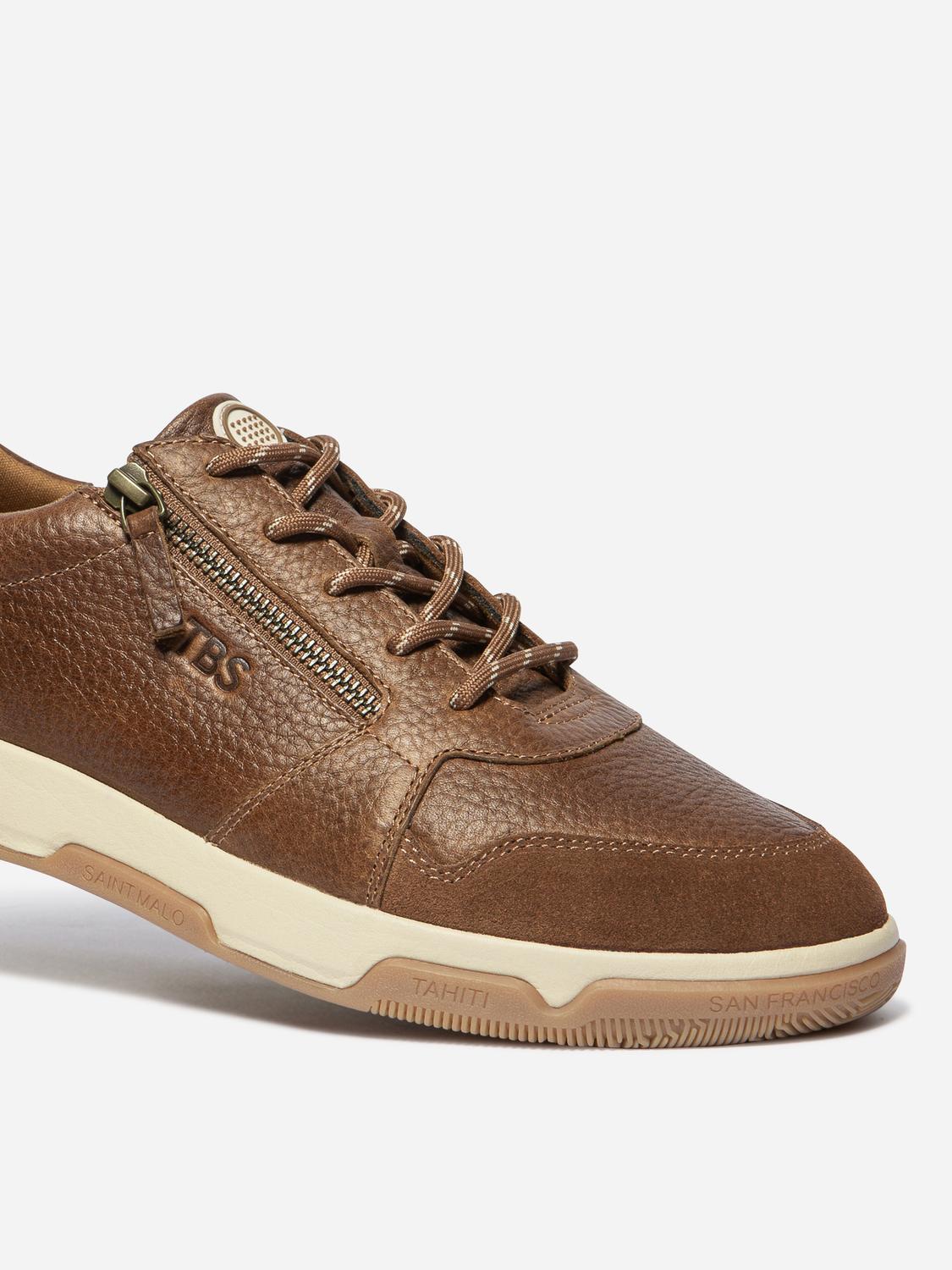 Tennis Homme Doublée Textile Cuir Tabac GEDEZIP