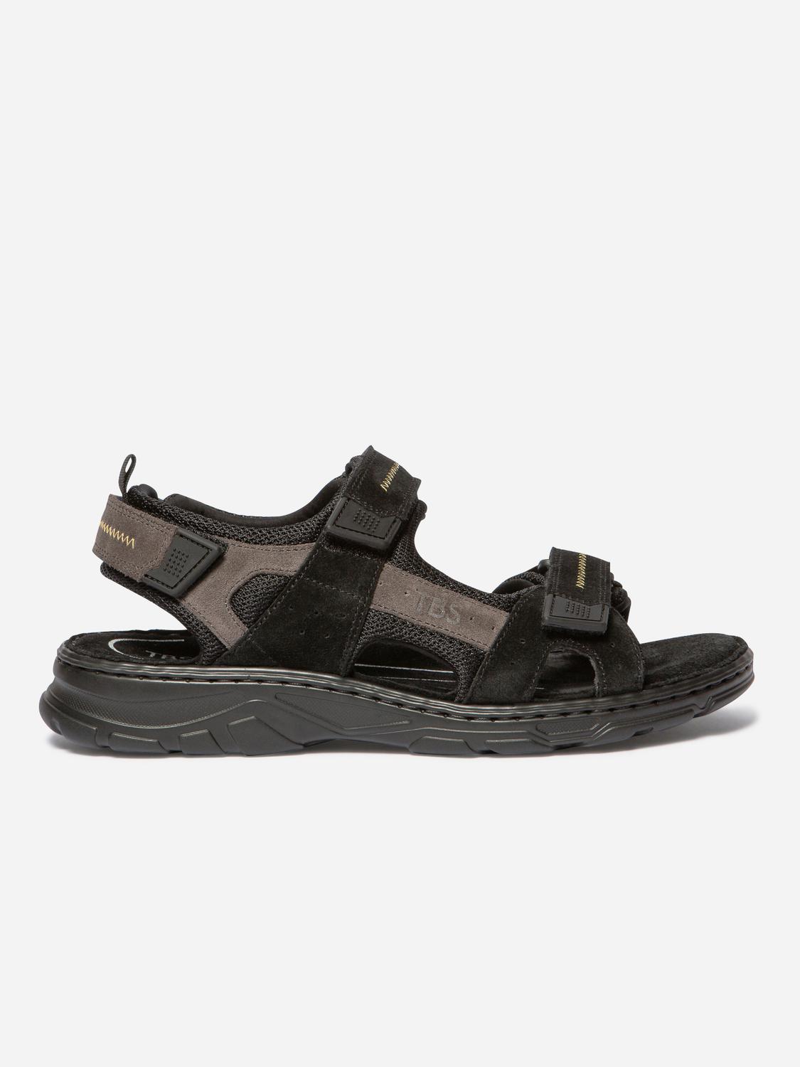 Sandales plates homme noir et gris JAIMMYE