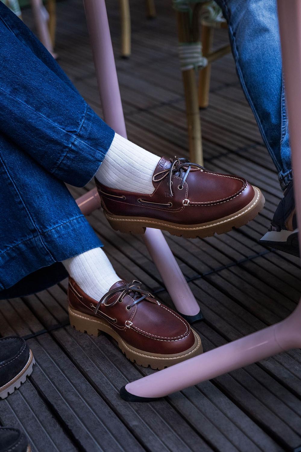Chaussure bateau femme Lazaria Marron