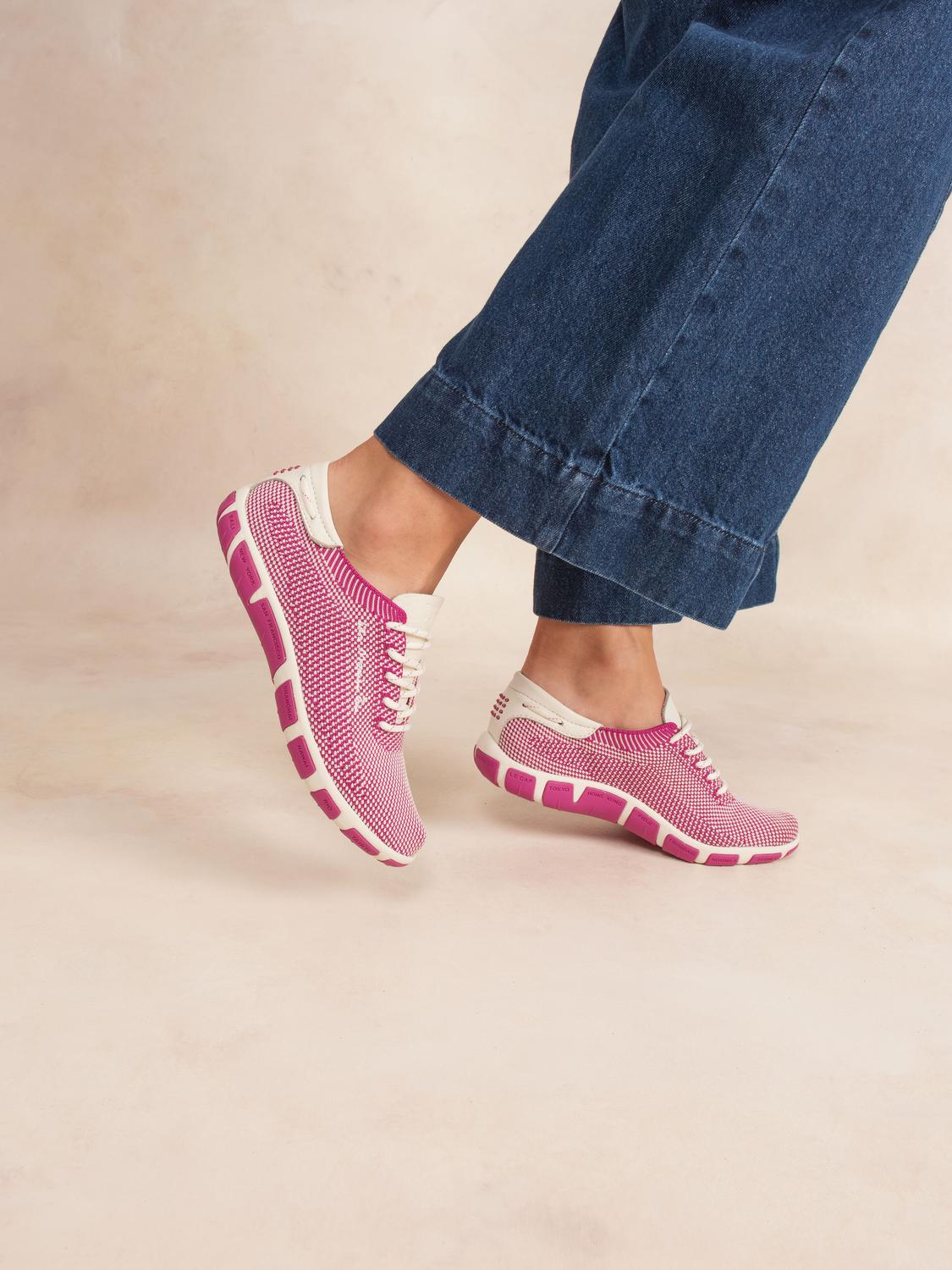 Tennis en toile femme fuschia et creme JAZARIA