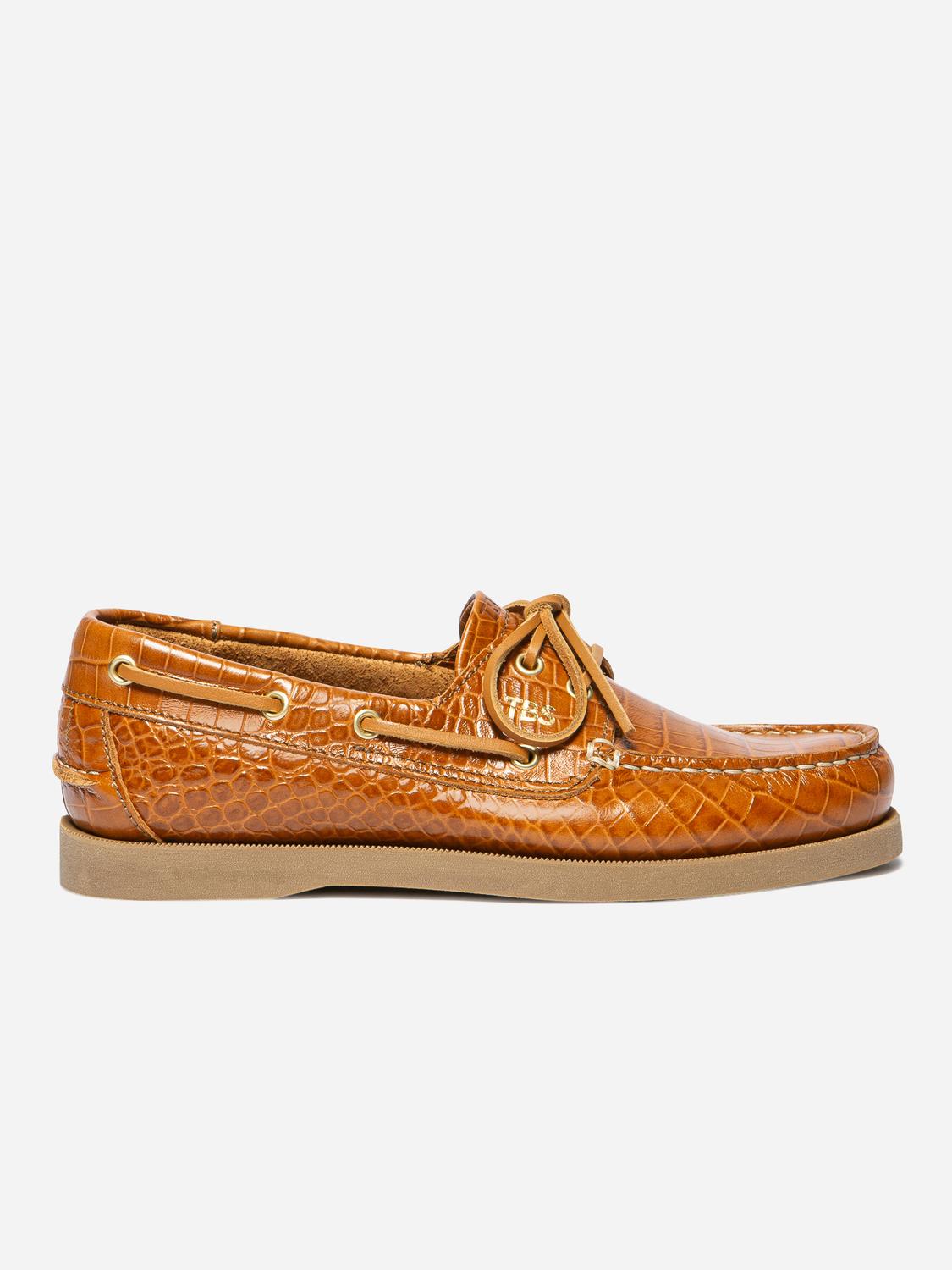 Chaussure Bateau Femme Cuir Cognac PHENISE
