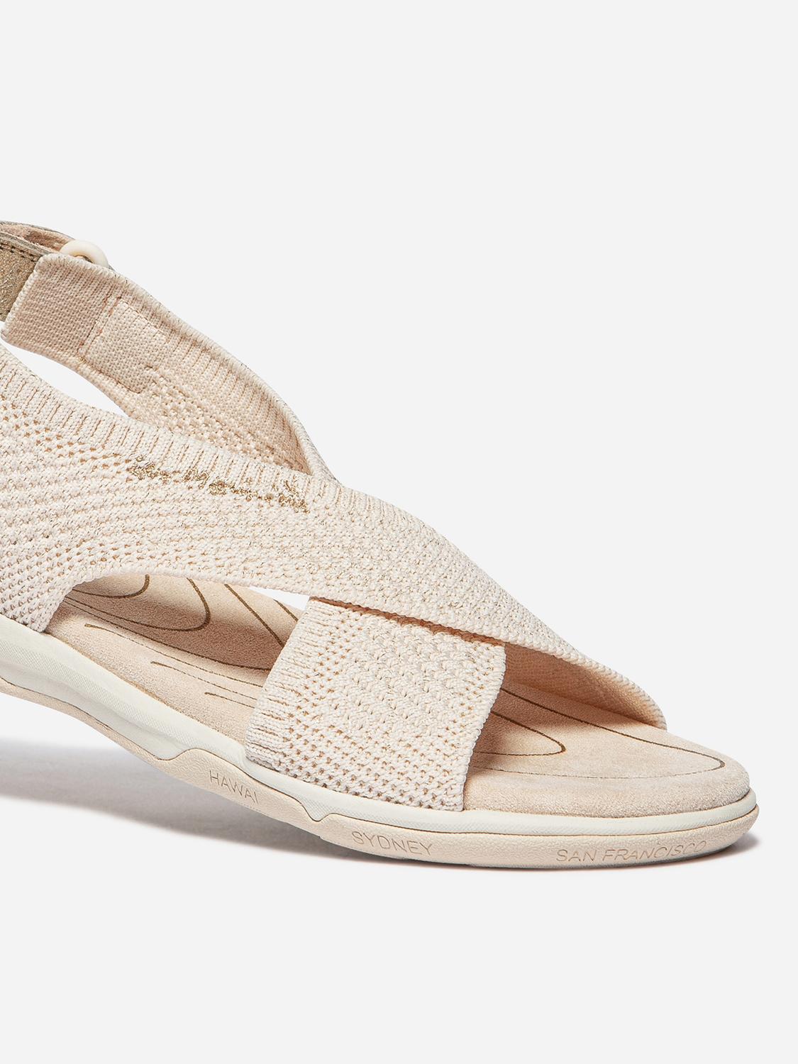 Sandales Femme Légères Textile Recyclé Beige