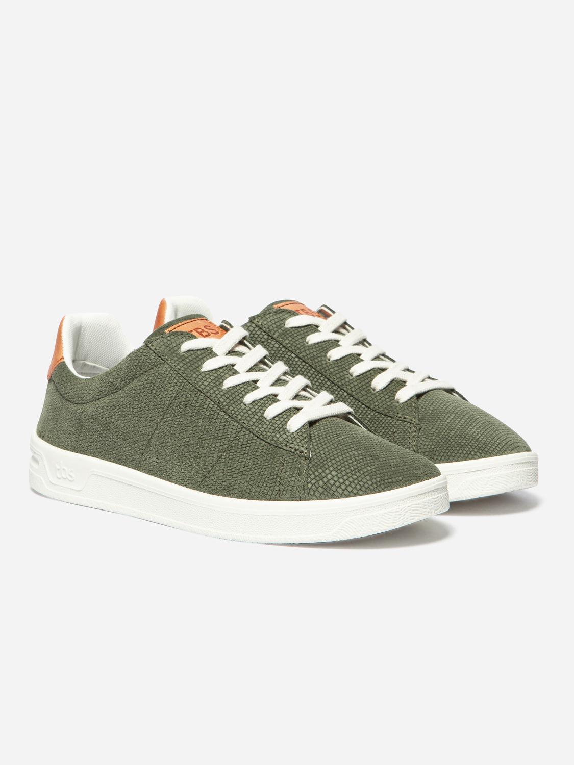 Baskets Femme Fabrication Française Cuir Vert FELICIE Baskets Femme Fabrication Française Cuir Vert FELICIE