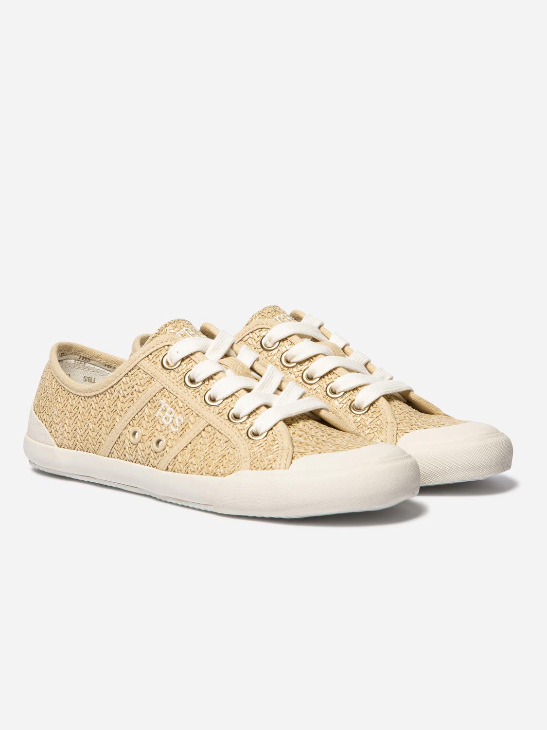 Women's canvas sneakers Beige Raffia OPIACE