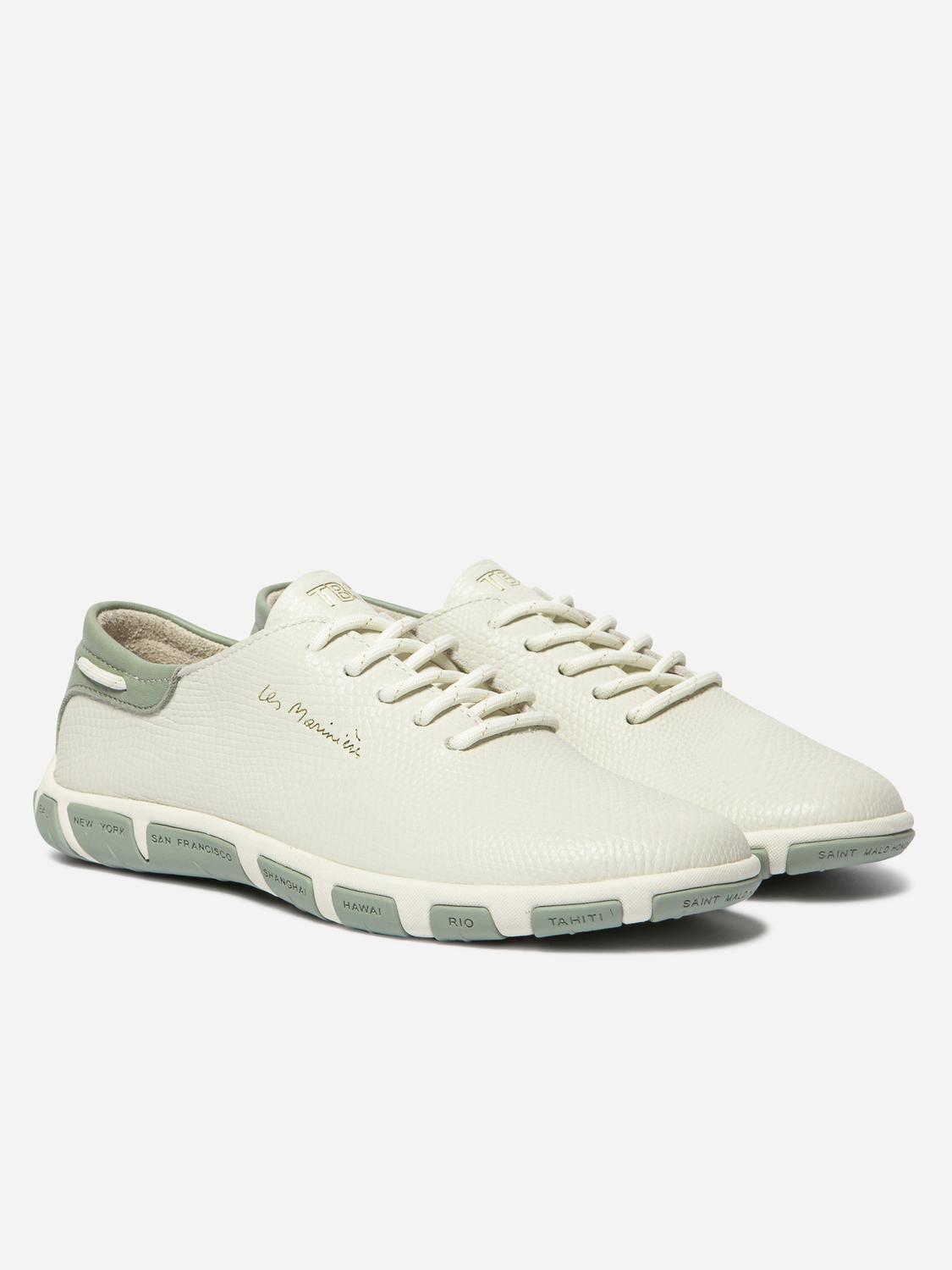 Women's canvas sneakers Python White and Clay JAZARU