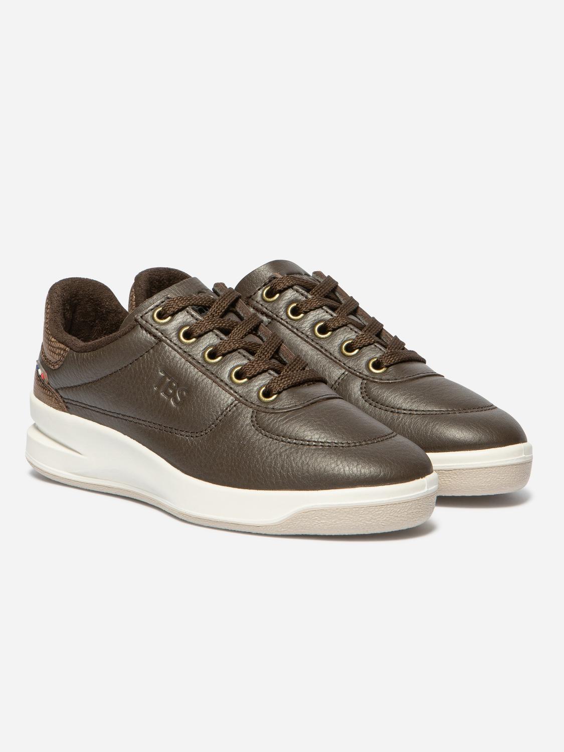 Baskets Femme Fabriquées en France Cuir Marron BRANDIE Baskets Femme Fabriquées en France Cuir Marron BRANDIE