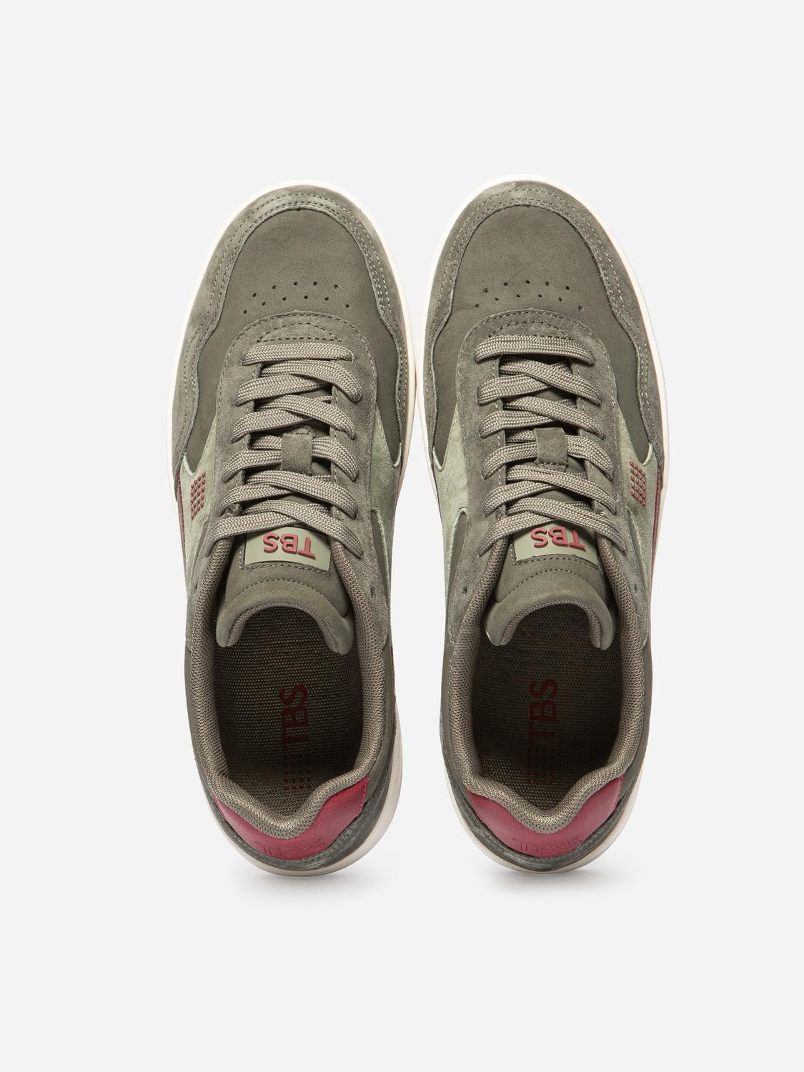 Tennis Homme Cuir Nubuck Vert et Blanc ALMERIO Tennis Homme Cuir Nubuck Vert et Blanc ALMERIO
