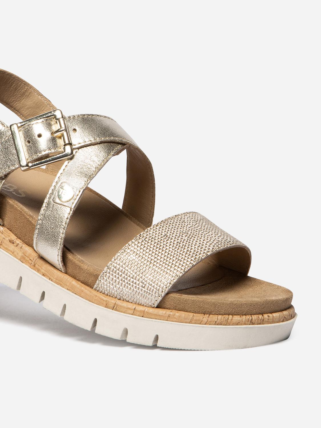 Sandales plates femme platine ZOELENN