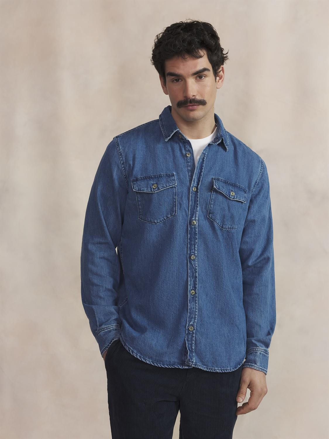 Chemise Stone Manches Longues Bleu MORISCHE