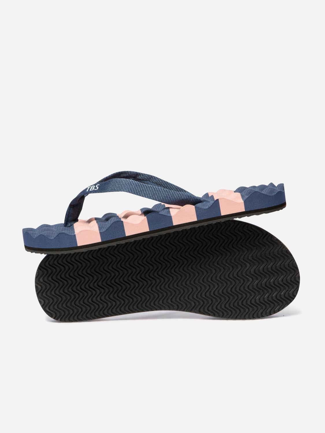 Tongs femme bleu et rose ULRIANE
