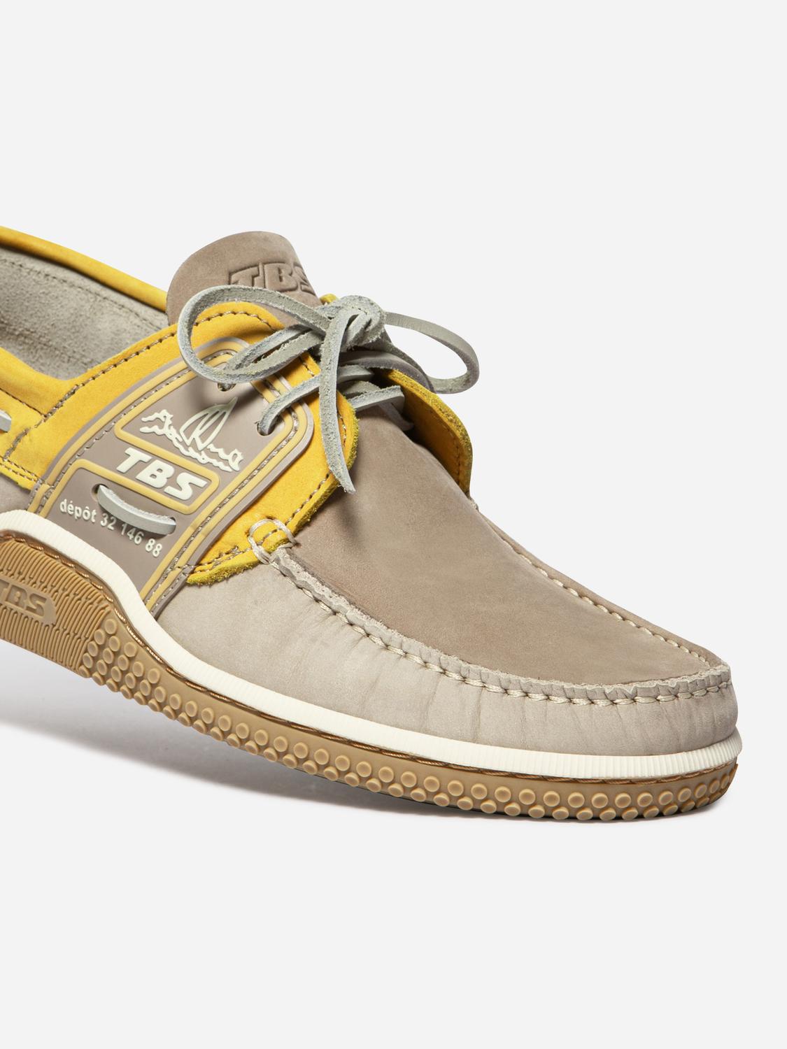 Chaussures bateau homme beige et mimosa GLOBEK