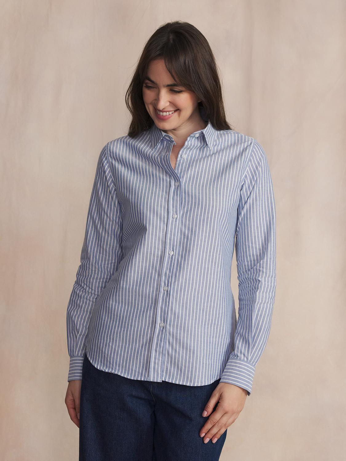 Chemise Chambray Manches Longues Bleu ROZZICHE Chemise Chambray Manches Longues Bleu ROZZICHE