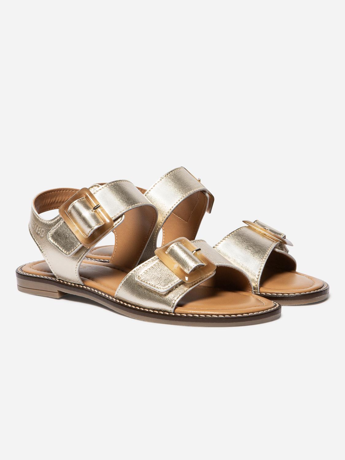 Sandales plates femme gold ABIGAEL