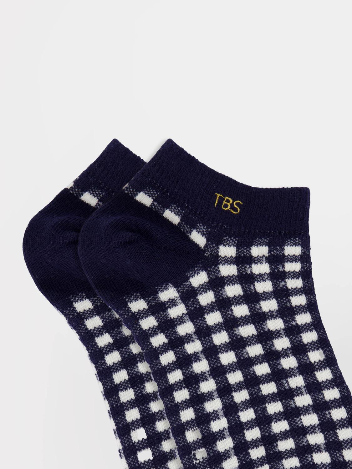 Chaussettes femme vichy marine LOWLUXY