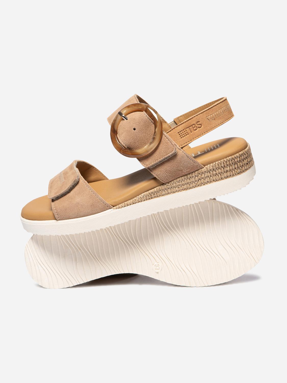 Sandales compensées femme noisette PRALINE