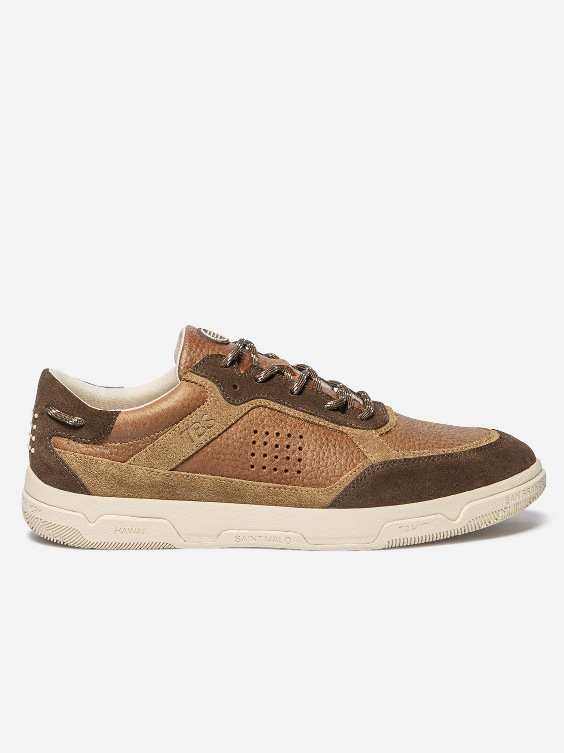 Tennis Homme Cuir Camaieu Marron GUYLHEM