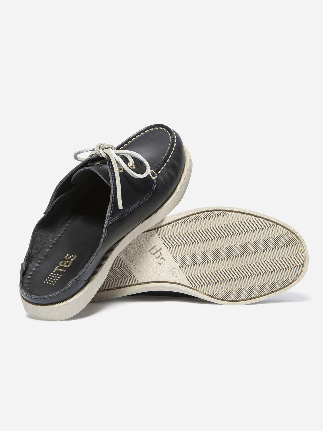 Mule Bateau Femme Cuir Marine PHELUME Mule Bateau Femme Cuir Marine PHELUME