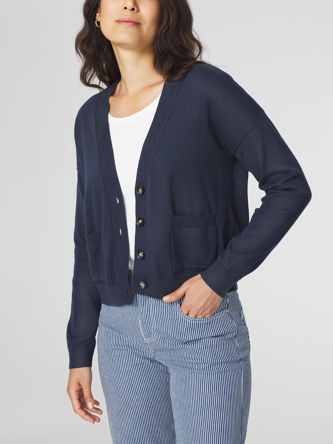 Gilet Femme Col V Boutonné Marine ADDENGIL