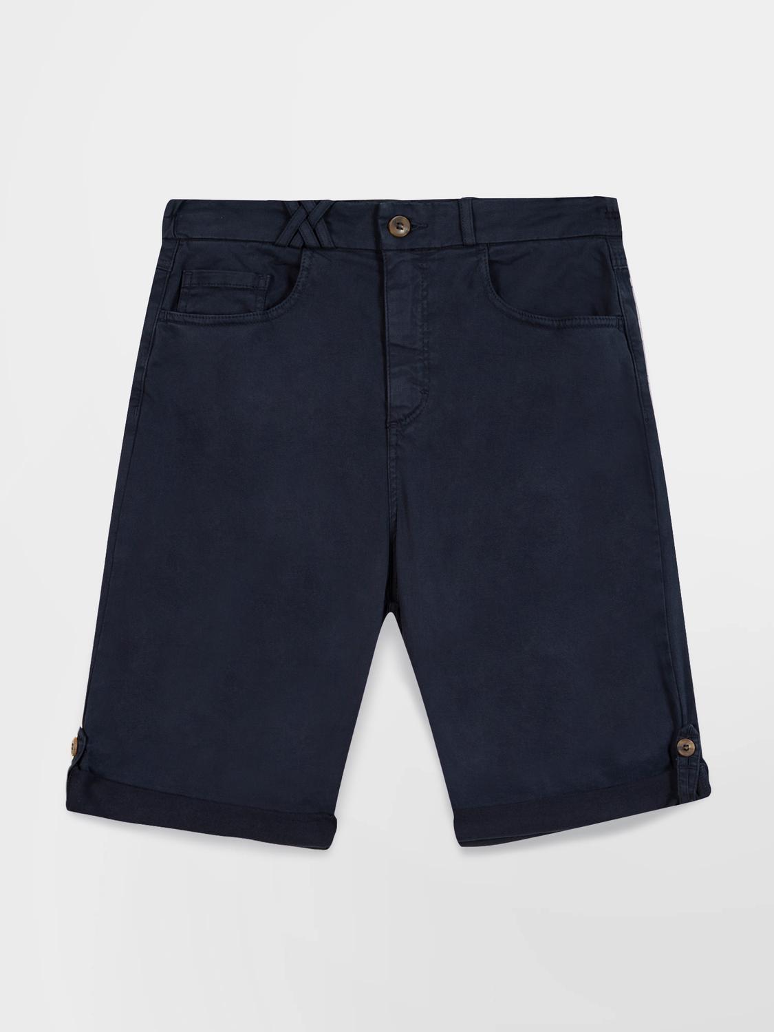 Bermuda Femme Ceinture Semi-élastiquée Bleu marine SINTAMID