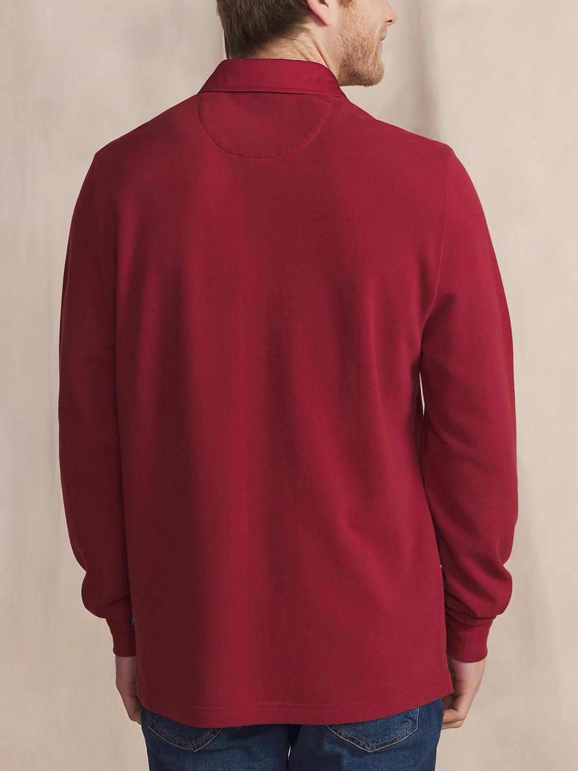 Polo Homme Epais Manches Longues Coton Rouge CAVEZPOL