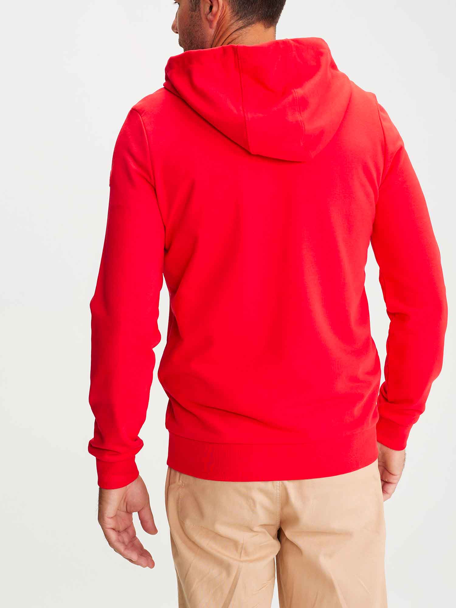 Sweat Homme Molletonné A Capuche Rouge