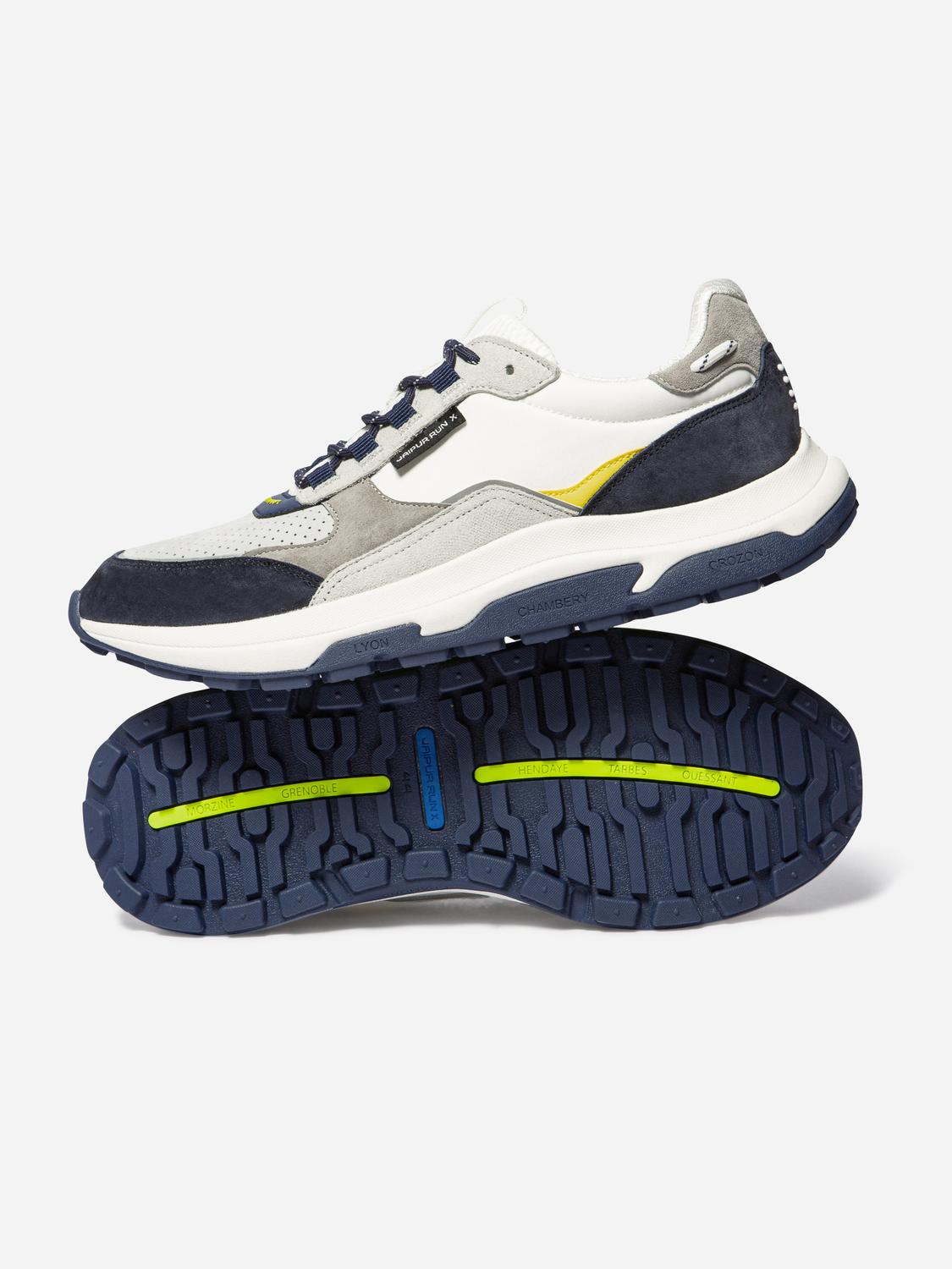 Running homme blanc navy jaune JONASSE