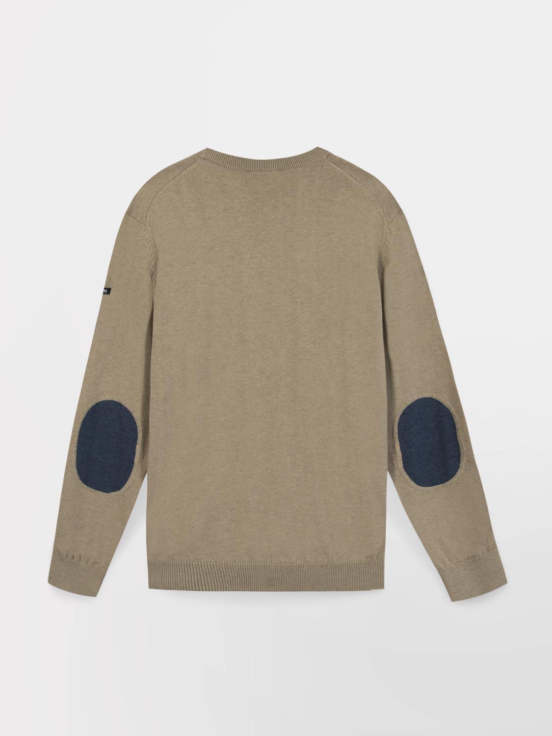 Pull Homme Col Rond Laine Coton Beige MALIKRON Pull Homme Col Rond Laine Coton Beige MALIKRON