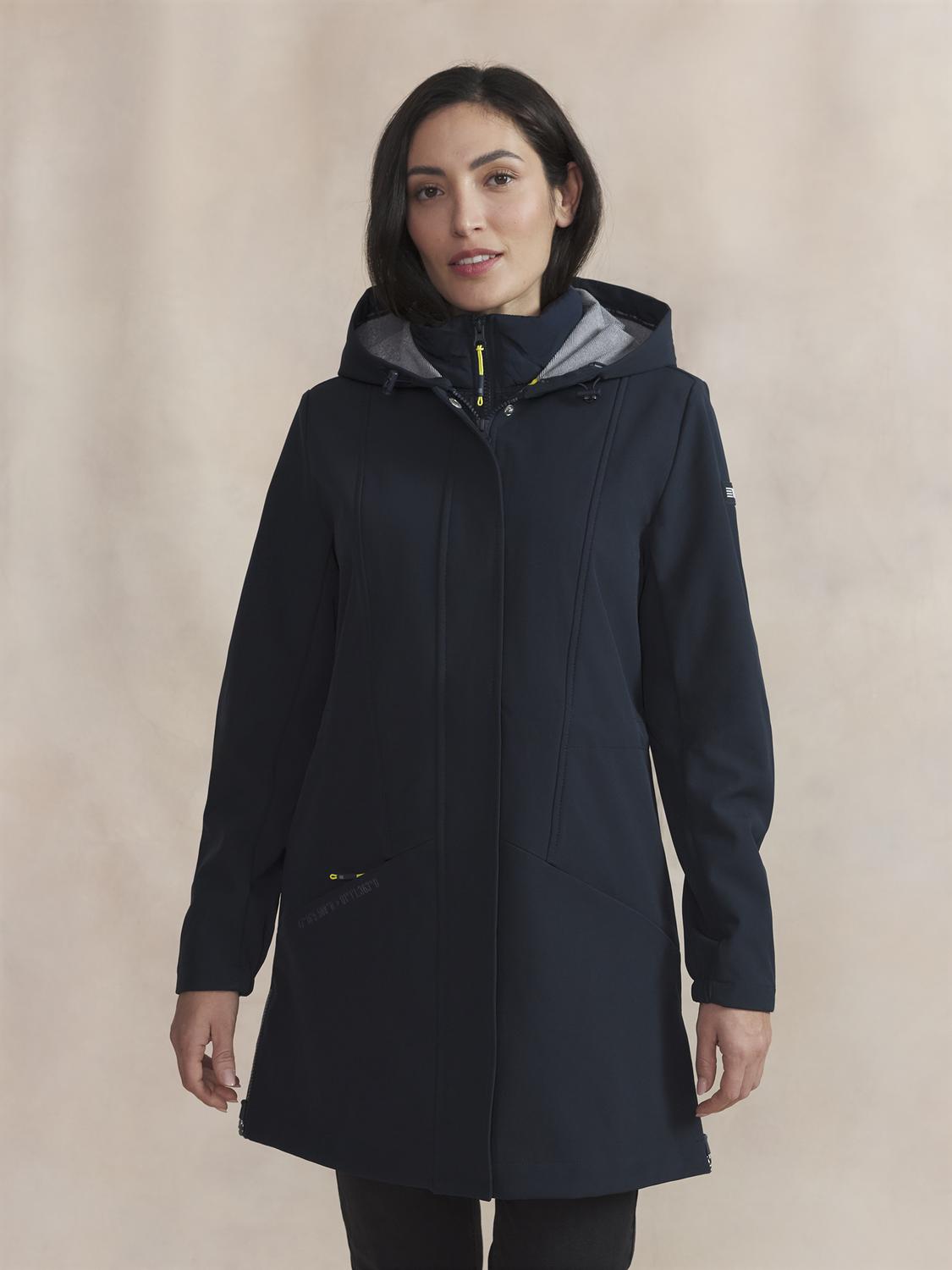 Jacket Long Women Waterproof Hooded Blue FANNYLON