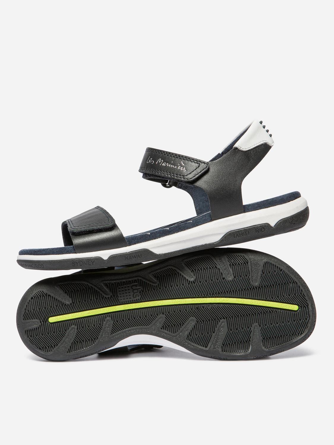 Sandales Femme Légères Cuir Marine