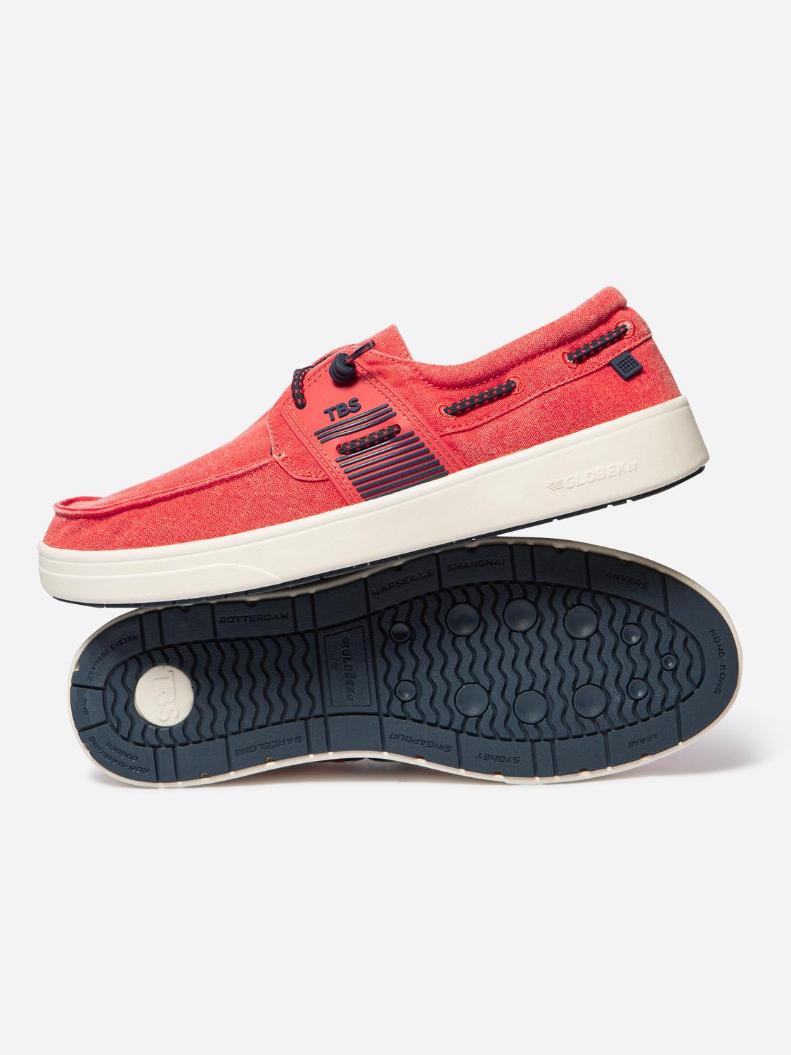 Men's boat shoes Red and Navy GEOBOAT