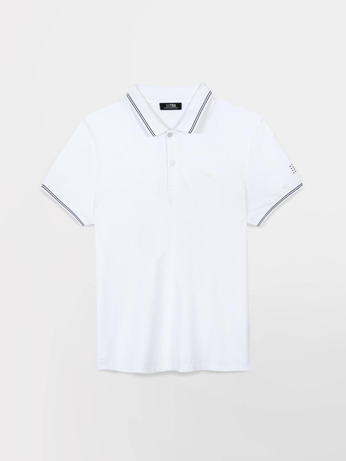Men's Slim-Fit Quick-Drying Stretch White Polo Shirt ATTONPOL