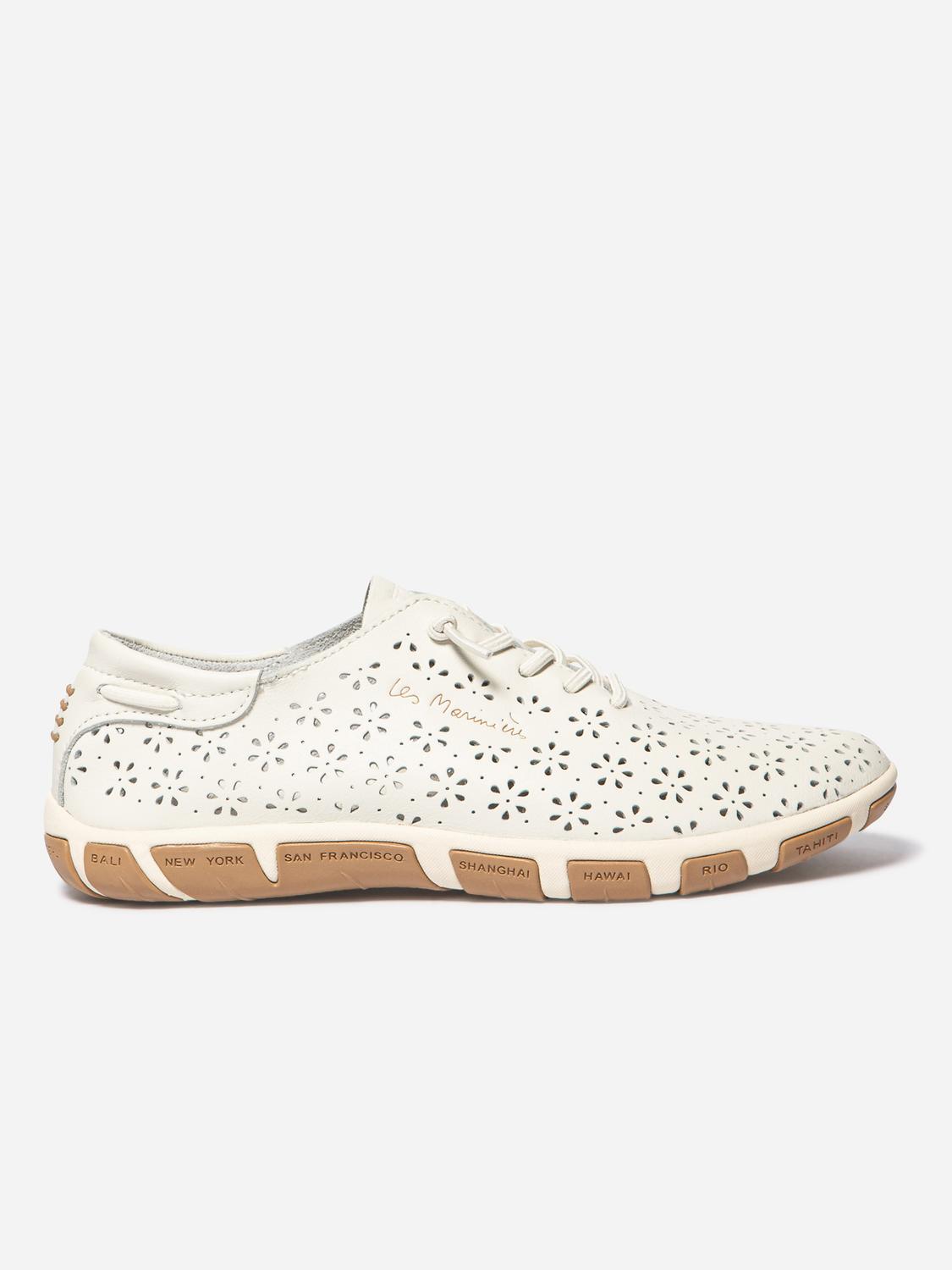 Women's leather sneakers Chalk and Camel JAZFLOR