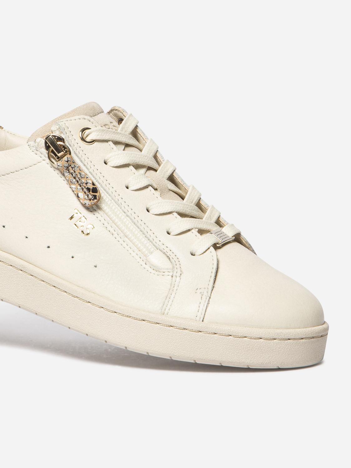 Tennis en toile femme off-white et python VINISIA
