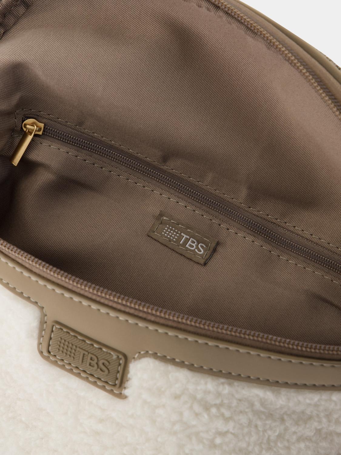 Sac Banane Femme Cuir Dark Taupe et Off White JAZABAN