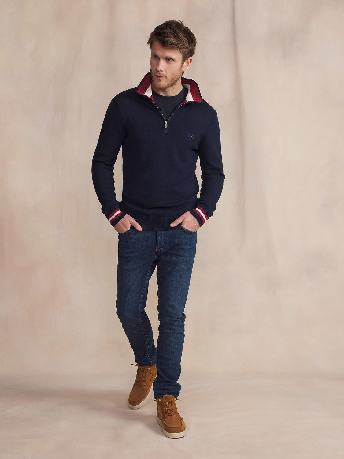 Pull Marine Manches Longues Bleu TATUMCAM Pull Marine Manches Longues Bleu TATUMCAM