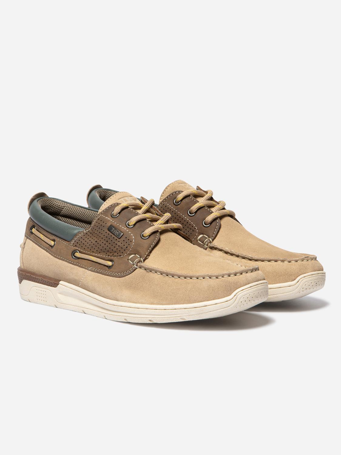 Men's boat shoes Sand and Cognac MATBOAT