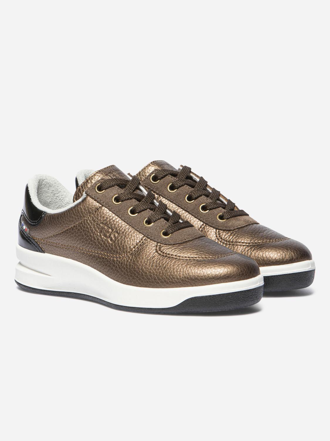 Baskets Femme Fabriquées en France Cuir Bronze BRANDIE
