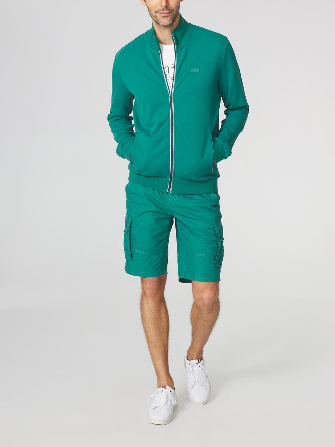 Sweat Zippé Homme Col Montant Vert LONNIGIL