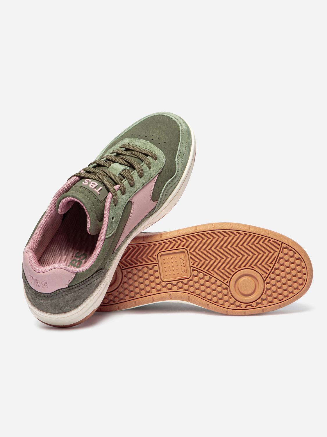 Tennis Femme Cuir Nubuck Vert ALMERIA Tennis Femme Cuir Nubuck Vert ALMERIA