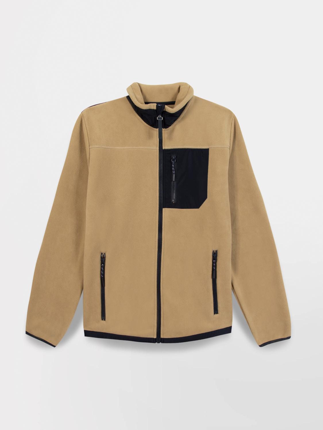 Sweat zippé Manches Longues Beige CADENZIP