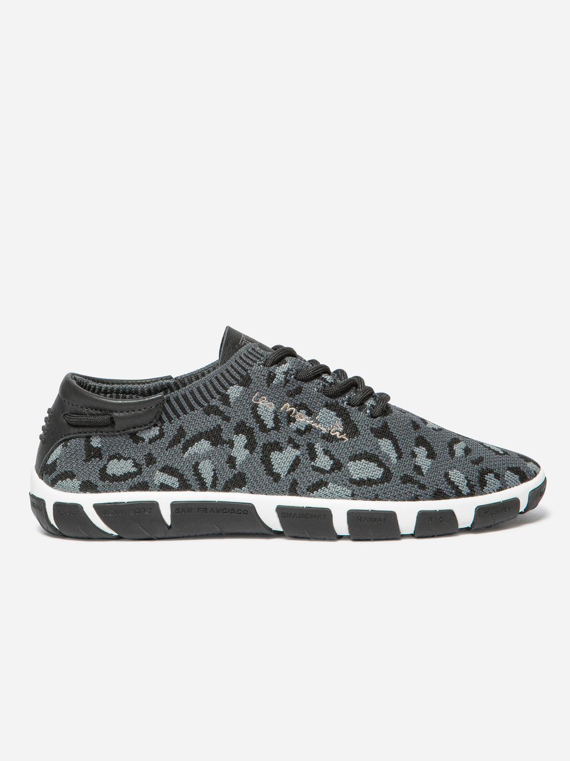 Tennis Femme Textile Recyclé Leopard Noir JAZARIA Tennis Femme Textile Recyclé Leopard Noir JAZARIA