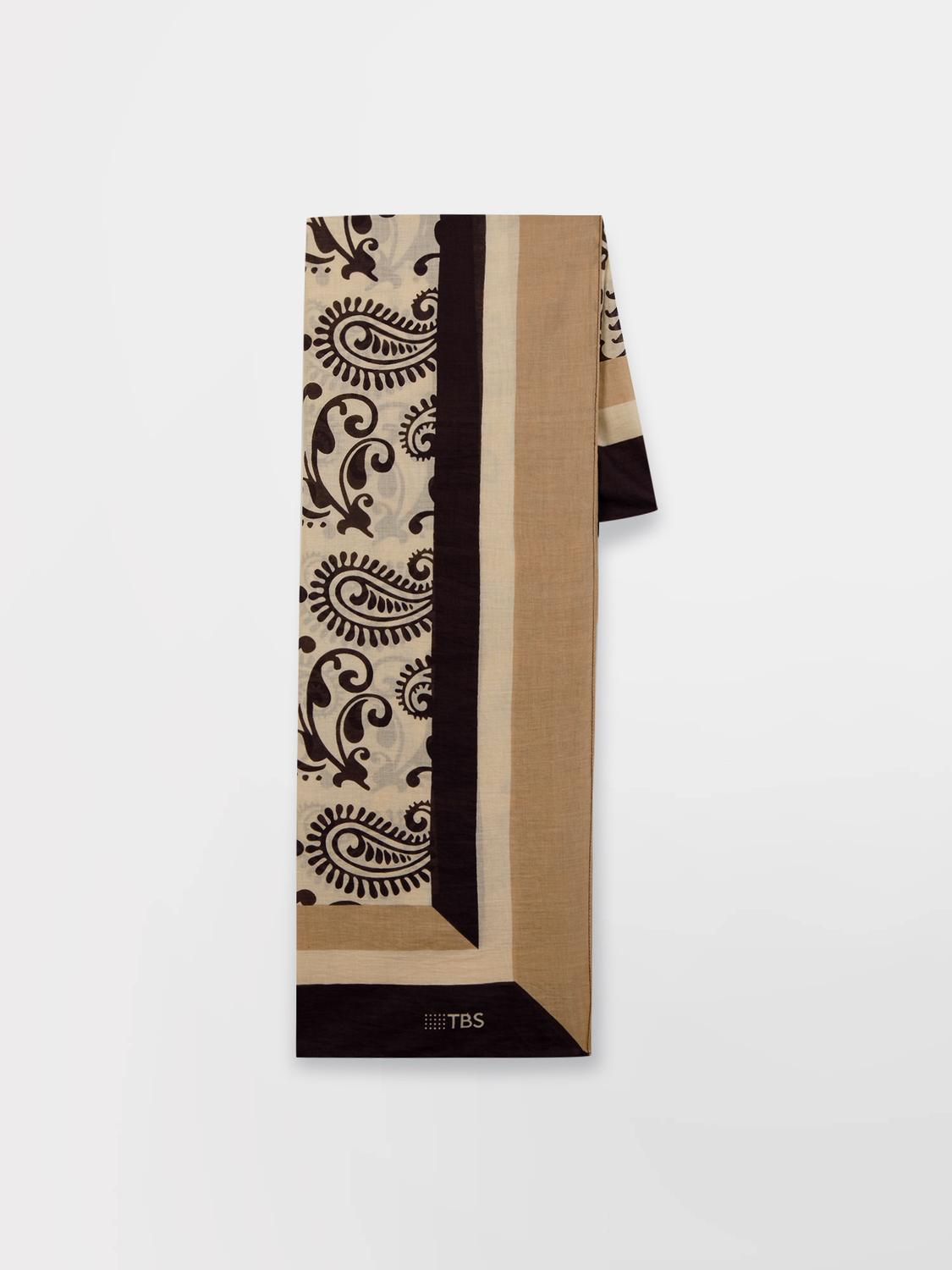 Foulard Femme Textile Chocolat et Osier ANNAFOU