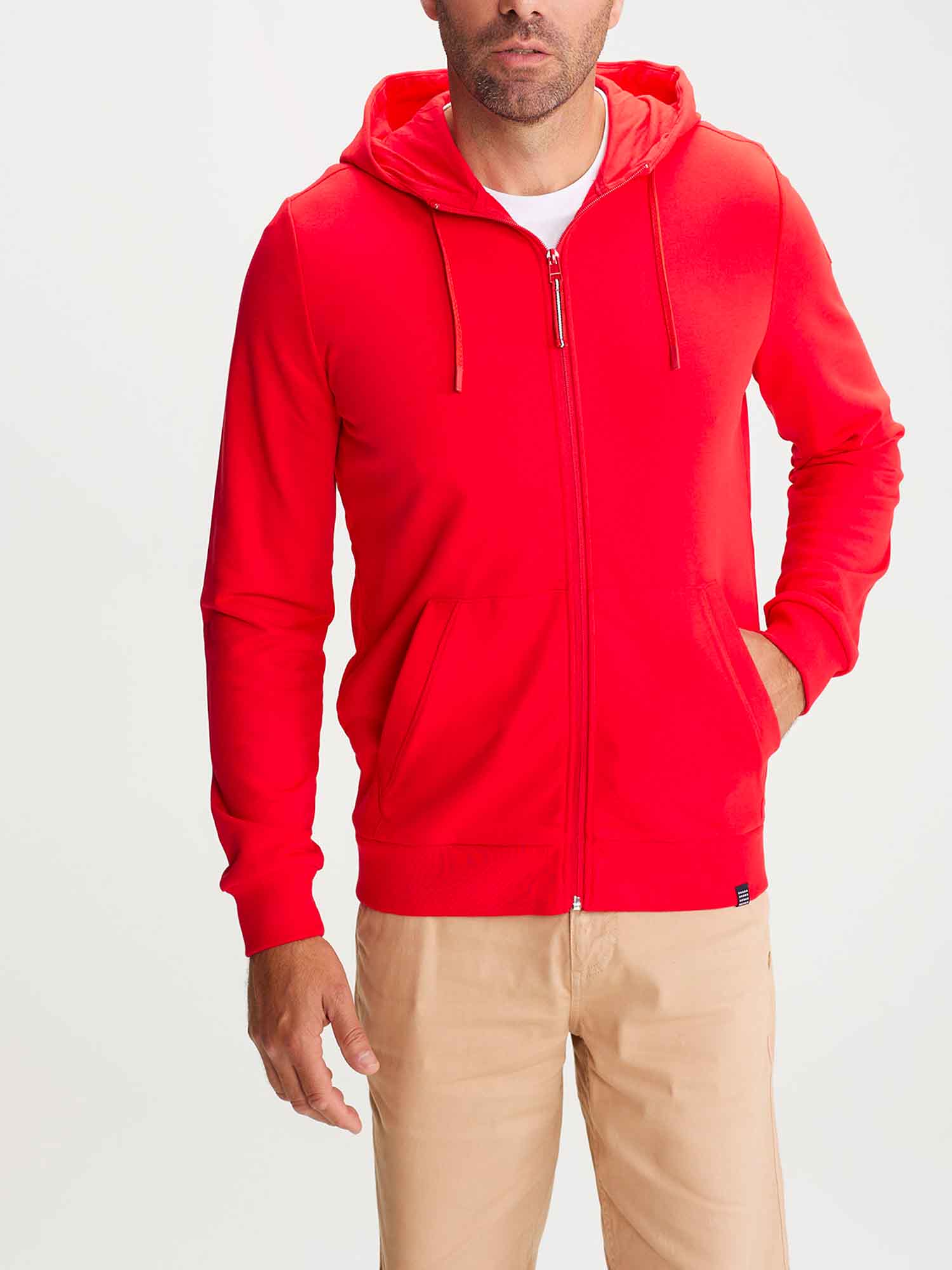 Sweat Homme Molletonné A Capuche Rouge