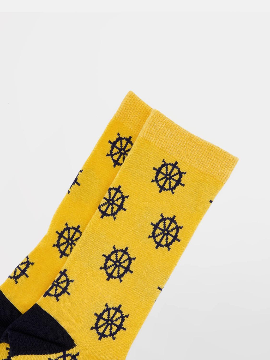 Men's Mid-Calf Recycled Material Yellow Socks GARYSOCK