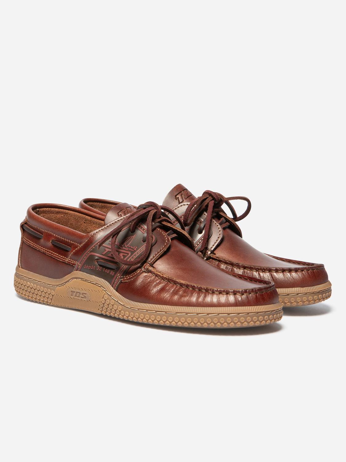 Chaussures Bateau Homme Cuir Marron Foncé GLOBEK Chaussures Bateau Homme Cuir Marron Foncé GLOBEK